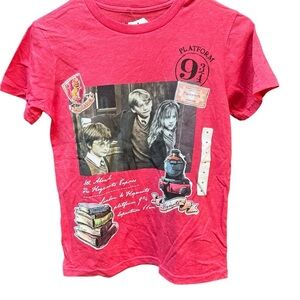 Kids Red Graphic Tee with Harry Potter Design